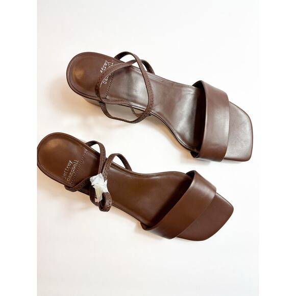 NWOB Jeffery Campbell Adapt Slingback Sandal Size 7.5 Brown Open Toe Chic - Picture 4 of 8